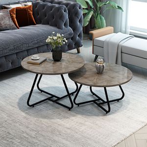 Mesa de Centro Moderna, Resistente y Portátil, Juego de 2 Mesas de Centro con Patas Curvas para Sala de Estar - Product Image 3