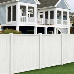 Longjie 6ft.H X6ft.W White Decorative UV Resistant Plastic PVC Vinyl Garden Fencing Panels