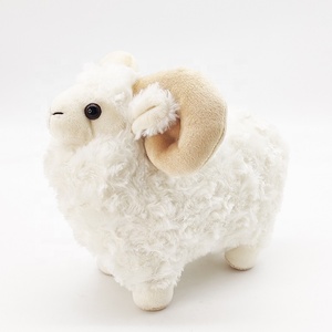 Peluche Mouton Bouclé <span class=keywords><strong>à</strong></span> Grandes Cornes, Jouet en Peluche Doux et Moelleux - Product Image 4