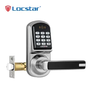 Locstar-cerradura inteligente antirpeep Code para oficina, cerradura electrónica inteligente para apartamento, tarjeta Mf, resistente al agua, color plata, para casa europea