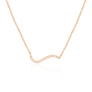 Collier Simple en argent sterling 925 avec <span class=keywords><strong>logo</strong></span> personnalisé, chaîne en or 18 k et <span class=keywords><strong>diamant</strong></span> ondulé - Product Image 1