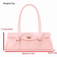 Anpassbare Y2K Retro Trendy Jelly Bag Damen Unterarmtasche mit Drehverschluss und langem Tragegurt für den Sommer-Streetstyle