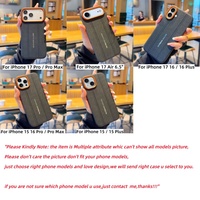 Étui de protection en cuir PU mat à motif de coutures de luxe avec protection d'objectif en métal pour iPhone 15 16 17 Pro Max / 17 Air / 15 14 17 Pro / 15 16 Plus
