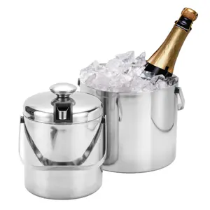 Personalizzato Logo 304 in acciaio inox secchio all'ingrosso portatile ghiaccio birra secchi con coperchio