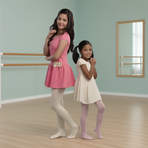 Collants de danse Catherine pour filles, tailles enfant 0-0 à 3-5, en acrylique et élasthanne, pour l'entraînement - Product Image 2