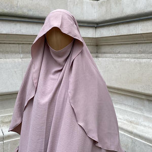 Khimar avec Cape Jazz crêpe Niqab cordes léger respirant femmes musulman dubaï robe islamique vêtements Long Hijab voile - Product Image 1