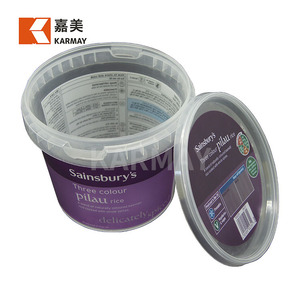 Bán Buôn 880Ml Tamper Proof Cookie Xô Nhựa <span class=keywords><strong>Container</strong></span> Thực Phẩm Rõ Ràng Bồn Tròn - Product Image 2
