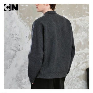 Suéter con Certificación GRS, Fabricante de Suéteres, Suéter de Punto Polo Personalizado al por Mayor para Hombre, de Manga Larga, Ajustado, de Poliéster, para Otoño e Invierno - Product Image 4