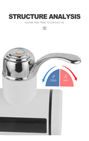 Robinet à chauffage instantané à double usage avec affichage numérique LED, eau chaude et froide, chauffe-eau électrique, élément chauffant en acier inoxydable, IPx4