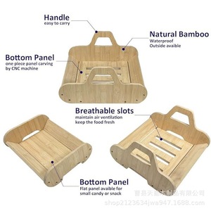 Bamboo Storage Rack Double Layer Square Waterproof <b>Kitchen</b> Fruit Vegetable Basket Multipurpose Draining Rack - Product Image 1
