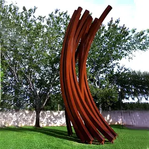 Di grandi dimensioni di Moda Corten Acciaio Inox Moderno In Metallo Scultura Moderna Arte del Giardino