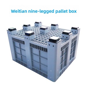 Stock Nine-Legged Closed Folding <strong>Pallet</strong> <strong>Box</strong> Sichuan Character Logistics Transport Forklift Plastic Grid <strong>Box</strong> WT-KBX69 - Product Image 3