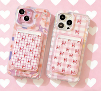 Dompet Ponsel Kulit PU & Kanvas Magnetik Kartun Kustom, Tempat Kartu Aman untuk iPhone, Dapat Digunakan dengan Paspor