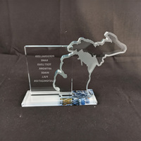 Neelpure 186718 Placa de Cristal Personalizada con Impresión UV en Forma de Mapa, Totalmente Personalizable, para Recuerdo Corporativo