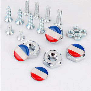 <span class=keywords><strong>Personalizzato</strong></span> Resina Poliestere Logo In Lega di Alluminio Auto License Plate Bolt Copertura Della Protezione - Product Image 3