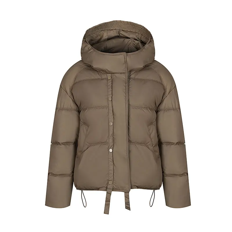 Newest Design Solid Color Stand Collar Womens Padded Coats Winter Puff Jacket Hooded Women Puffer Jackets