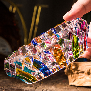 Cenicero de cristal de aspecto alto barato decoración de la sala de estar del hogar cenicero de vidrio de color personalizado Retro - Product Image 4