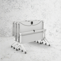 Table de formation modulaire pliable moderne avec roulettes, cadre en aluminium, plateau rabattable, bureau de conférence mobile pour l'école et le bureau