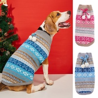 Pull pour chien élégant et luxueux en tricot d'hiver avec nœud papillon et clochette tridimensionnelle pour amis à fourrure
