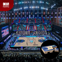 Revêtement de sol pour terrain de basketball intérieur en bois d'érable, système portable, certifié FIBA niveau 1, sol sportif