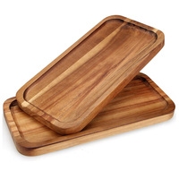 Ovale serveerschaal Wegwerp decoratieve houten bord voor thee, fruit, groenten, brood, dessert, cake, servies