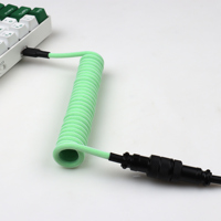 Câble de clavier mécanique enroulé USB-C GX16 Aviator, conducteur en cuivre pur, blindage en nylon tressé, conception à double gaine - 12 mois