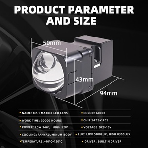 โมดูลไฟหน้ารถยนต์ Sanvi Mini M5-1 ขนาด 1.5 นิ้ว รุ่น LED Matrixled คุณภาพสูง - Product Image 4