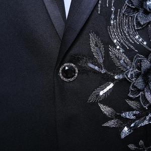 Costume <span class=keywords><strong>de</strong></span> Soirée <span class=keywords><strong>Homme</strong></span> Chic à Paillettes 2 Pièces, Simple Boutonnage, 1 Bouton, pour Mariage et Cérémonie, Luxe Scintillant, Performance <span class=keywords><strong>Homme</strong></span> - Product Image 4