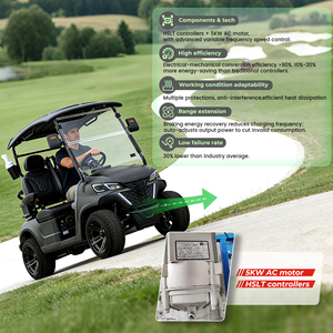 Voiturette de golf électrique 48V 5KW en métal certifiée CE, 2 places, noire, avec différentiel et essieu arrière en aluminium - Product Image 6