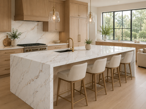 UNION STONE Calacatta Golden Cloud, Losa Grande de Cuarzo Artificial Impreso, Ecológica, Impermeable, Diseño Moderno para Paredes y Pisos de Cocina - Product Image 5