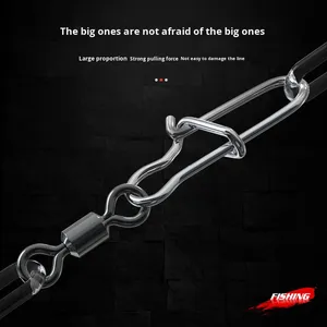Vente en gros de connecteurs pivotants en forme de 8-Renforcé American Snap Swivels Premium Bass Barbed Hooks Pièces pour engins de pêche - Product Image 2