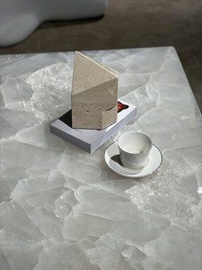 Tavolino da Caffè in Marmo Naturale di Lusso Importato, Stile Minimalista Italiano, Grande Tavolo Rettangolare per Soggiorno - Product Image 4