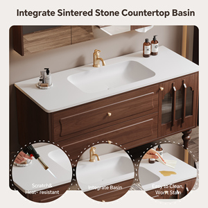 Mueble de Baño con Lavabo Individual o Doble, Mueble de Baño Independiente de Alta Gama con Espejo Inteligente LED Antivaho - Product Image 5