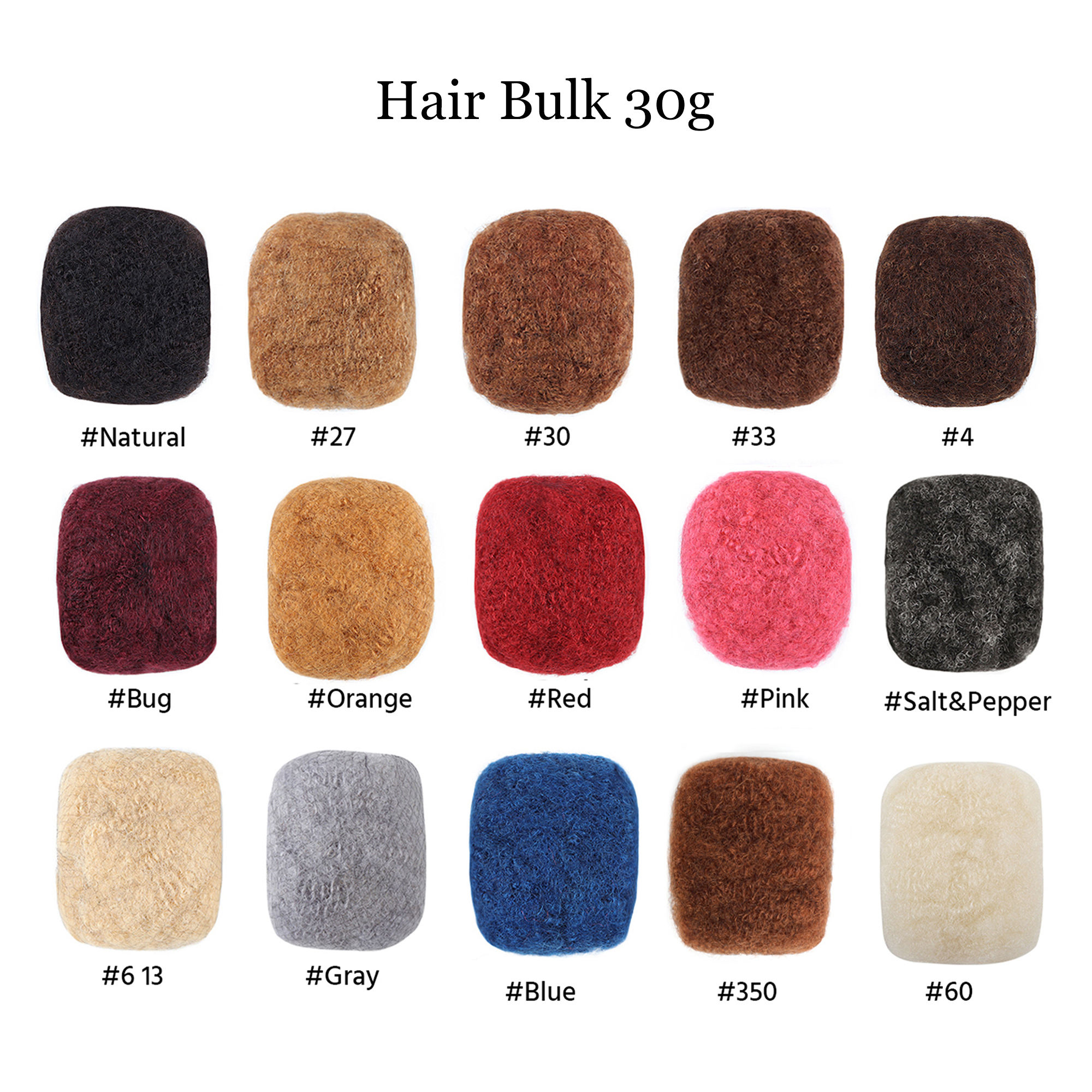 Afro crespo capelli umani sfusi 30g