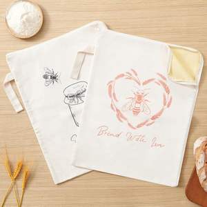 Brede L-vormige rits-toegang bijenwasbroodzakken voor zelfgebakken brood - 2 pakken XL herbruikbare biologische bijenwas linnen katoenen zuurdesembroodzak - Product Image 6