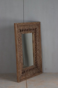 Handcrafted Solid Wood Wall <b>Mirror</b> with Vintage Style Frame Durable Wooden Construction and Elegant Home Decor Design - Product Image 3