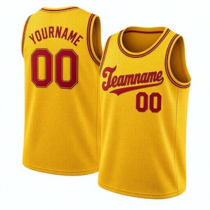 Maillot de basket vintage personnalisé sans manches en maille respirante, uniforme d'équipe avec nom et numéro personnalisés, broderie 3D, 100 % polyester - Product Image 1