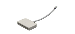 Arnés de cableado para tiras LED con caja de distribución: un extremo tiene un cable con terminal Dupont 2P y el otro extremo tiene una distribución de 6 posiciones. - Product Image 2