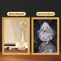 Peintures et décorations murales, miroir avec éclairage LED, peinture personnalisée, cadre lumineux, décoration d'ambiance nocturne pour chambre à coucher, hôtel, grande taille