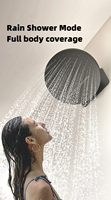 Ensemble de mitigeur de douche thermostatique en laiton pour salle de bain, douche à effet pluie grise