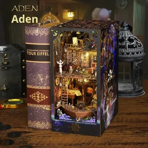 Jiate DIY Aden, <span class=keywords><strong>Casa</strong></span> Pequeña 3D, Sujetalibros <span class=keywords><strong>de</strong></span> <span class=keywords><strong>Madera</strong></span> <span class=keywords><strong>para</strong></span> Armar, Modelo Hecho a Mano <span class=keywords><strong>para</strong></span> Mayores <span class=keywords><strong>de</strong></span> 14 Años - Product Image 2