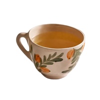 Mug à café vintage en porcelaine orange unique 300 ml, couleur et logo personnalisés, emballage en carton