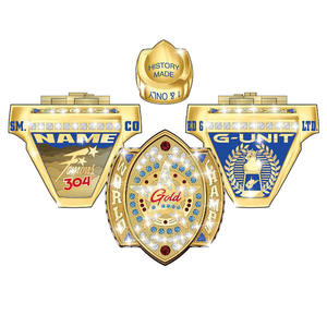 Bagues de championnat de sport en métal émaillé et doré avec logo personnalisé personnalisé - Product Image 4