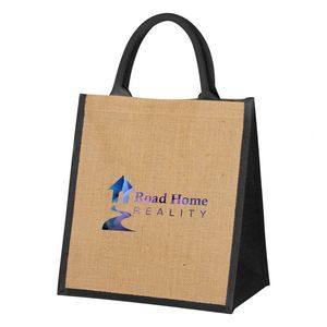 Sac fourre-tout personnalisable en lin et jute, grande capacité, sac de shopping écologique, logo personnalisé - Product Image 2