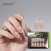 Fournisseur professionnel Nailway – Faux ongles ronds courts, 30 pièces, 15 tailles, style French, vente en gros, sur mesure, marque privée