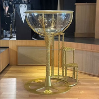 LiqVis – Nouvelle Bouteille LED Géante Personnalisée à Paillettes Dorées, Verre à Martini en Acrylique pour Fêtes, Scène de Boîte de Nuit et Performances de Cocktails