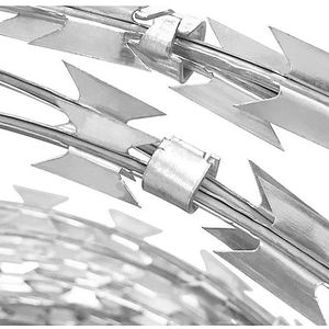 रेजर कांटेदार तार विस्तार हथियार जस्ती 45 निविड़ अंधकार कागज + बुना बैग जस्ती स्टील तार 14 गेज 10 रोल पार उस्तरा - Product Image 6