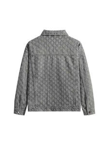 Costume <span class=keywords><strong>en</strong></span> jean pour <span class=keywords><strong>homme</strong></span>, veste polyvalente printemps-automne avec motif jacquard, chemise à col décontractée et tendance, pantalon <span class=keywords><strong>large</strong></span> - Product Image 4