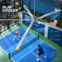 Ventilateur de plafond HVLS pour terrain de pickleball, haute capacité, faible vitesse, pour salles de sport intérieures, terrains de basketball et gymnases, OEM 8FT-24FT