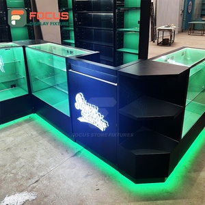 Vitrina de Exhibición para Tienda de Cigarrillos de Lujo, Mostrador de Madera y Vidrio con Iluminación LED, Vitrina para Exhibición de Tabaco - Product Image 5